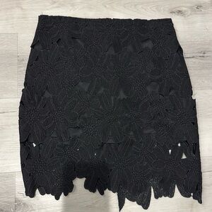 Loveposh floral Lace lined up to 3/4 length Skirt with back zipper.